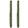 2 Pack 9FT Pre-lit Snow Flocked Christmas Garland, Lighted Artificial Xmas Garland with 200 Warm Lights and 440 Tips and Red Berries, for