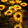 Solar Sunflower Garden Lights 6 Pack, IP44 Waterproof LED Outdoor Flower Stake Lights for Patio Lawn Yard Pathway, Decorative Solar