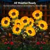 Solar Sunflower Garden Lights 6 Pack, IP44 Waterproof LED Outdoor Flower Stake Lights for Patio Lawn Yard Pathway, Decorative Solar