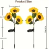 Solar Sunflower Garden Lights 6 Pack, IP44 Waterproof LED Outdoor Flower Stake Lights for Patio Lawn Yard Pathway, Decorative Solar