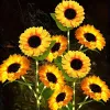 Solar Sunflower Garden Lights 6 Pack, IP44 Waterproof LED Outdoor Flower Stake Lights for Patio Lawn Yard Pathway, Decorative Solar