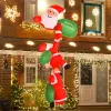 Electric Inflatable Light Up Christmas Santa Claus Decor with 6 Led Light 7.8Ft Giant Xmas Blow Up Decor Novelty Waterproof Outdoor
