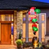 Electric Inflatable Light Up Christmas Santa Claus Decor with 6 Led Light 7.8Ft Giant Xmas Blow Up Decor Novelty Waterproof Outdoor
