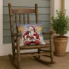 Japanese Chin with Santa Claus Throw Pillow Decorative Indoor Outdoor Accent Cushion for Couch, Bed or Patio, 18Hx18W