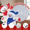 Set of 2 Lighted Running Snowman Christmas Decorations, Pre-lit 2D Holiday Decor with 120 Warm White LED Lights for Xmas Outdoor Indoor