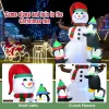 6 Feet Christmas Quick Inflatable Snowman with Penguins