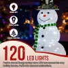 4FT Lighted Snowman and Squirrel Christmas Yard Decorations, Pre-lit Pull Up Snowman with 120 White LEDs, for Xmas Outdoor Holiday Indoor