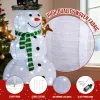 4FT Lighted Snowman and Squirrel Christmas Yard Decorations, Pre-lit Pull Up Snowman with 120 White LEDs, for Xmas Outdoor Holiday Indoor