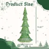 6FT Lighted Christmas Tree Yard Decorations, Pre-lit Pull Up Christmas Tree with 200 LED Warm White Lights for Xmas Outdoor Holiday Indoor