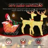 Lighted Reindeer Pulling Sleigh Christmas Decorations, Pre-lit Holiday Decor with270Warm White LEDfor Xmas Outdoor Indoor Decor Lighted