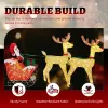 Lighted Reindeer Pulling Sleigh Christmas Decorations, Pre-lit Holiday Decor with270Warm White LEDfor Xmas Outdoor Indoor Decor Lighted