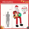 9.5 Feet Christmas Inflatable Santa Outdoor Decoratio with Built-in LED Lights