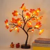 Artificial Autumn Lighting Maple Tree 24 LED Thanksgiving Decoration Desk Lamp Battery USB Power Supply Autumn Harvest Home Decoration