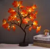 Artificial Autumn Lighting Maple Tree 24 LED Thanksgiving Decoration Desk Lamp Battery USB Power Supply Autumn Harvest Home Decoration