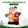 Santa Claus Hugging Reindeer Inflatable 6.8ft, 190D Polyester Christmas Yard Decor with 6 LED Lights, US Plug 12V 18W