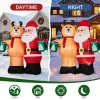 Santa Claus Hugging Reindeer Inflatable 6.8ft, 190D Polyester Christmas Yard Decor with 6 LED Lights, US Plug 12V 18W