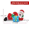 7FT Lighted Christmas Inflatable Decoration, Inflatable Santa Lying on Floor, Funny Blow Up Yard Decorations with Built-in LED Lights for
