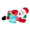 7FT Lighted Christmas Inflatable Decoration, Inflatable Santa Lying on Floor, Funny Blow Up Yard Decorations with Built-in LED Lights for