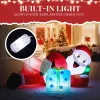 7FT Lighted Christmas Inflatable Decoration, Inflatable Santa Lying on Floor, Funny Blow Up Yard Decorations with Built-in LED Lights for