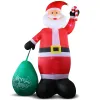 14 FT Lighted Christmas Inflatable Decoration, Giant Inflatable Santa Claus with Large Gift Bag, Blow Up Yard Decorations with Built-in LED