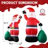 14 FT Lighted Christmas Inflatable Decoration, Giant Inflatable Santa Claus with Large Gift Bag, Blow Up Yard Decorations with Built-in LED