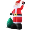 14 FT Lighted Christmas Inflatable Decoration, Giant Inflatable Santa Claus with Large Gift Bag, Blow Up Yard Decorations with Built-in LED