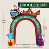 10FT Lighted Christmas Inflatable Archway, Inflatable Arch with Reindeer Pulling Santa's Sleigh, Blow Up Yard Decorations with Built-in LED