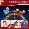 10FT Lighted Christmas Inflatable Archway, Inflatable Arch with Reindeer Pulling Santa's Sleigh, Blow Up Yard Decorations with Built-in LED