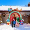 10FT Lighted Christmas Inflatable Archway, Inflatable Arch with Reindeer Pulling Santa's Sleigh, Blow Up Yard Decorations with Built-in LED