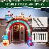 10FT Lighted Christmas Inflatable Archway, Inflatable Arch with Reindeer Pulling Santa's Sleigh, Blow Up Yard Decorations with Built-in LED