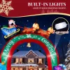 10FT Lighted Christmas Inflatable Archway, Inflatable Arch with Reindeer Pulling Santa's Sleigh, Blow Up Yard Decorations with Built-in LED