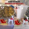 5ft Lighted Christmas Reindeer & Sleigh Outdoor Yard Decoration Set with LED Lights, Red & White