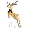 5FT Lighted Jumping Reindeer Christmas Decorations, Pre-lit Holiday Decor with 100 Warm White LED Lights for Xmas Outdoor Indoor Decor