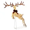 5FT Lighted Jumping Reindeer Christmas Decorations, Pre-lit Holiday Decor with 100 Warm White LED Lights for Xmas Outdoor Indoor Decor