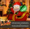 Outdoor Blow-Up Yard Decoration with LED Lights Display,Long Christmas Inflatable Santa Claus with Sleigh and Reindeer