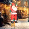 7FT Hanging Christmas Inflatable Santa with Dog, Christmas Blow Up Decoration with Built-in LED Lights for Garden(=SKU:T3971P400548)