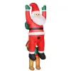 7FT Hanging Christmas Inflatable Santa with Dog, Christmas Blow Up Decoration with Built-in LED Lights for Garden(=SKU:T3971P400548)