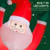 7FT Hanging Christmas Inflatable Santa with Dog, Christmas Blow Up Decoration with Built-in LED Lights for Garden(=SKU:T3971P400548)
