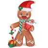 7.9 FT Lighted Christmas Inflatable Decoration, Inflatable Gingerbread Man Outdoor Decoration, Funny Blow Up Yard Decorations with Built-in