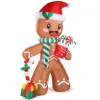 7.9 FT Lighted Christmas Inflatable Decoration, Inflatable Gingerbread Man Outdoor Decoration, Funny Blow Up Yard Decorations with Built-in