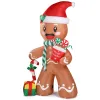 7.9 FT Lighted Christmas Inflatable Decoration, Inflatable Gingerbread Man Outdoor Decoration, Funny Blow Up Yard Decorations with Built-in