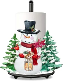 Christmas Kitchen & Bathroom Decor, Christmas Decorations for Home, Snowman Decorations Indoor - Snowman Winter Xmas Paper Towel Holder