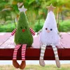2pcs Christmas Tree Ornament Set with Candy Canes, Snowmen & Gingerbread Men - Indoor/Window Hanging Decorations, No Electricity Needed