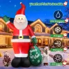 10 FT Christmas Inflatable Santa Claus Outdoor Decor for Yard, Giant Blow up Santa Decoration with Big Gift Bag, Built-in LED Lights for