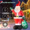 10 FT Christmas Inflatable Santa Claus Outdoor Decor for Yard, Giant Blow up Santa Decoration with Big Gift Bag, Built-in LED Lights for
