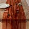 Fall Thanksgiving Table Runner Terracotta Decorations 120 Inch 10 FT Rustic Burnt Orange Sheer Cheese Cloth for Baby Bridal Shower