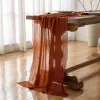 Fall Thanksgiving Table Runner Terracotta Decorations 120 Inch 10 FT Rustic Burnt Orange Sheer Cheese Cloth for Baby Bridal Shower