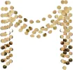 6 Pcs Glitter Champagne Gold Paper Circle Dots Garland (52 Feet) Party Hanging Bunting Birthday Party Decorations Engagement Party Bridal