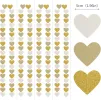 White-Gold Champagne Party-Decorations Heart Streamers Garland - 52Ft Christmas Wedding Engagement Hanging Paper Banner,Bachelorette