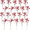 20 Pack 7 Inch Artificial Red Berry Picks for Christmas Tree Burgundy Red Berries Stems Holly Berry Branches Ornaments Wreath Crafts